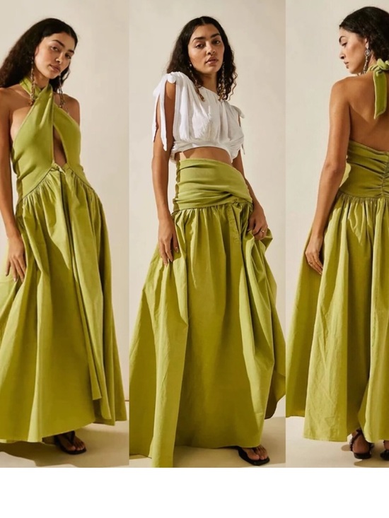 Free People Dresses & Skirts - Free People Beach NEW Dimas Convertible Maxi Dress in Mojito Lime